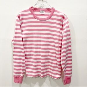 Hanna Andersson Pink Stripe Organic Cotton Pajama Top Size Small Loungewear